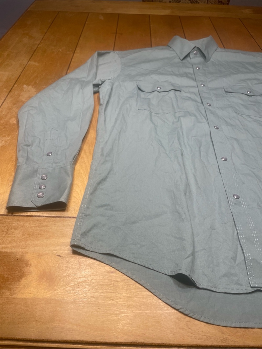 Schaefer Outfitter Pearl Snap Western Casual Button-Down Shirt in Sage Green LT